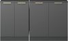 Dachschrägenschrank-Set Rion Anthrazit-Gold 140 cm 2er Set Vicco Bild 4