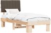 vidaXL Bettgestell mit gepolstertem Kopfteil Taupe 75 x 190 cm 877532 Bild 2