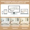 Merax 334cm U-förmiges Sofa mit 2 Hockern, Leselampe, Klappablage, Getränkehalter & USB/Type-C, Beidseitige Armlehnen mit dekorativer LED-Beleuchtung, Corduroy, Beige Bild 5