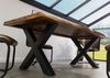 Baumtisch Sheesham 200x100x77 natur gebeizt / X-Beine anthrazit matt FREEFORM 5 Bild 3