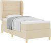 vidaXL Boxspringbett mit Matratze mit Kopfteil Creme 190 x 90 cm Stoff 3340730 Bild 2