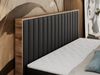 Boxspringbett mit dekorativem Kopfteil und zwei Bettkästen, Eiche Holzrahmen - ALBERO 4 - 160x200 cm - Schwarz Kunstleder - H3 Bild 4