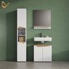 Livinity® Hochschrank Timavo, Weiß/Artisan-Eiche, 30x180 cm mit Türen, und offenen F. (1-St) Bild 2
