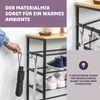 offenes breites Schuhregal für 18 Paar Schuhe aus mattschwarzem Metall mit 2 Holz Ablagen Bild 5