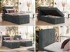 Boxspringbett TILIANO 90x200 Cord inkl. Bettkasten, Einzelbett 7-Zonen Multipocket-Matratze & Topper, Modernes Design mit hohem Kopfteil - Grau Cordstoff - H3 - Topper Visco Bild 2
