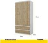 Furnica Kleiderschrank weiß matt Garderobe, 2 Türen und 2 Schubladen H180cm B90cm T50cm Bild 2
