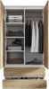 Furnica Kleiderschrank weiß matt Garderobe, 2 Türen und 2 Schubladen H180cm B90cm T50cm Bild 4