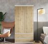 Furnica Kleiderschrank weiß matt Garderobe, 2 Türen und 2 Schubladen H180cm B90cm T50cm Bild 3