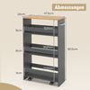 Nischenwagen 20cm breit 4 Etagen Küchenwagen schmal Nischenregal auf Rollen 47,5 x 20 x 80,5 cm Grau Bild 3