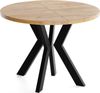 WFL GROUP Esstisch Savio Ausziehbar, Verlängerbar, Rund mit Schwarzen Holzbeinen (MADE IN EU, XXL Groß – 80/90/100 cm ausziehbar auf 130/190/200/300 cm), Platzsparender Tisch für kleine Küche, Esszimmer oder Wohnzimmer Bild 2