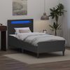 vidaXL Bettrahmen mit LED-Lichtleisten Grau 90 x 190 cm Kunstleder 3415282 Bild 4