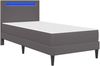 vidaXL Bettrahmen mit LED-Lichtleisten Grau 90 x 190 cm Kunstleder 3415282 Bild 5
