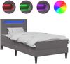 vidaXL Bettrahmen mit LED-Lichtleisten Grau 90 x 190 cm Kunstleder 3415282 Bild 2