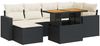 vidaXL 7-tlg. Garten-Sofagarnitur mit Kissen Schwarz Poly Rattan 3327059 Bild 2