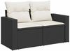 vidaXL 7-tlg. Garten-Sofagarnitur mit Kissen Schwarz Poly Rattan 3327059 Bild 5