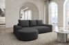 Couch Gomera L Form in Samtstoff Kurz - Strukturstoff - anthrazit - Links Bild 2