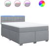 vidaXL Boxspringbett mit Matratze Hellgrau 140x190 cm Stoff 3288183 Bild 2