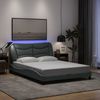 Einzelbettgestell Design für Erwachsene mit LED ohne Matratze Hellgrau 120x200 cm Stoff d3553e Bild 2