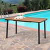 Gartentisch Esstisch mit Schirmloch Holztisch Terrassentisch Akazienholz 140 x 75 x 76 cm Natur Bild 2