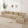 Ecksofa modular in Beige, Cordbezug, Sitztiefe 74 cm, 32D-Schaumstoff, rutschfester Standfuß,69x386x177 cm Bild 2