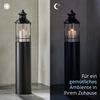 KHG Laterne Leuchtturm 2er Set mit Kerze aus Metall/Glas in schwarz, Kerzenständer, Kerzenhalter, Outdoor und Indoor, Deko, Glaseinsatz, für Wohnzimmer, Balkon, Terrasse, Garten usw. Bild 4