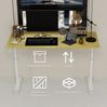 Höhenverstellbarer Schreibtisch aus Holz und Metall – manuell kurbelbar, 120 x 60 x 90 cm, für Homeoffice und Arbeitszimmer Bild 5
