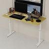 Höhenverstellbarer Schreibtisch aus Holz und Metall – manuell kurbelbar, 120 x 60 x 90 cm, für Homeoffice und Arbeitszimmer Bild 2