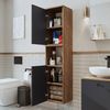 Roomart LOTUS-II-95 Badmöbel - nur Hochschrank - H 150 x B 30 x T 35 cm • Anthrazit-Eiche Bild 2
