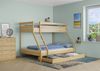 Doppel-Etagenbett 140x200 und 90x200 Erwachsenen-Stockbett Kiefer Zubehör wählbar V-60.19-09-14Rollrost. Matratzen und Bettkasten inkl. Bild 3
