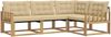 vidaXL Outdoor-Sofagarnitur mit Kissen 4 pcs Weiß und Beige 3388635 Bild 2