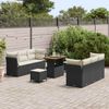 vidaXL Gartensofa-set mit Kissen 9 pcs Schwarz Poly-Rattan 3361440 Bild 3