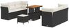 vidaXL Gartensofa-set mit Kissen 9 pcs Schwarz Poly-Rattan 3361440 Bild 2