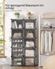 Songmics Schuhregal mit 10 Fächern, Schuhschrank, 30 x 40 x 30 cm pro Fach, schmal, mit Türen, Stahlrahmen, Kunststoff, für Flur, Schlafzimmer, Eingangsbereich, schwarz CPL035B01 Bild 4