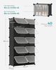 Songmics Schuhregal mit 10 Fächern, Schuhschrank, 30 x 40 x 30 cm pro Fach, schmal, mit Türen, Stahlrahmen, Kunststoff, für Flur, Schlafzimmer, Eingangsbereich, schwarz CPL035B01 Bild 3