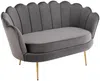 Vente-unique - DANDELION Sofa SamtStoff Grau - B 73 cm x H 78 cm x L 124 cm Bild 2