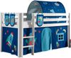Vipack 'Pino' Halbhochbett weiß, inkl. Textilset Vorhang, Tunnel und 3 Taschen "Astro" Bild 2