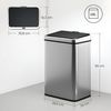 HOMCOM Mülleimer Automatischer Abfalleimer mit Soft-Close-Deckel Bewegungssensor, aus Edelstahl für Büro Schlafzimmer Küchen Silber Bild 3