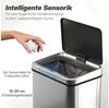 HOMCOM Mülleimer Automatischer Abfalleimer mit Soft-Close-Deckel Bewegungssensor, aus Edelstahl für Büro Schlafzimmer Küchen Silber Bild 4