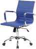 Dmora Stuhl mit Rädern Attilia, Chefsessel mit Armlehnen, Ergonomischer Bürostuhl, Blau, 62x54h92/102 cm Bild 2