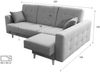 robin 'Hilton' Ecksofa mit Bettkasten und 2 Kissen, Schaumstoff silber, 225 x 158 x 100 cm Bild 5