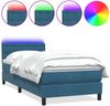 vidaXL Boxspringbett mit Matratze & LED Dunkelblau 80x210 cm Samt 3317245 Bild 2