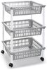 DRW Küchenwagen mit 3 Körben, PVC, silberfarben, 40 x 30 x 61,5 cm Bild 1