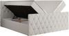 Boxspringbett mit gesteppter Front und Kopfteil, Multipocket-Matratze, zwei Bettkästen - MIREN DUO - 120 x 200 cm - Weiß Kunstleder - H4 Bild 4