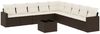vidaXL 10-tlg. Garten-Sofagarnitur mit Kissen Braun Poly Rattan 3251440 Bild 2