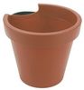Spetebo Blumentopf Kunststoff Blumentopf für Regenrohr - terracotta (Stück, 1 St, Pflanztopf), Pflanztopf mit Befestigungsgurt für Fallrohr Bild 4