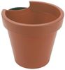 Spetebo Blumentopf Kunststoff Blumentopf für Regenrohr - terracotta (Stück, 1 St, Pflanztopf), Pflanztopf mit Befestigungsgurt für Fallrohr Bild 2