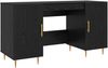 vidaXL Schreibtisch mit Regal Schwarz Eichen-Optik 140 x 50 x 75 cm 879527 Bild 2