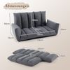 Bodensofa mit 5-Fach Verstellbarer Rückenlehne & Armlehnen Relaxsessel für Wohnzimmer Grau Bild 3