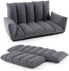 Bodensofa mit 5-Fach Verstellbarer Rückenlehne & Armlehnen Relaxsessel für Wohnzimmer Grau Bild 2