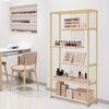 BarberPub Bücherregal, Standregal mit 5 Ebenen, Büroregal mit Metallrahmen, Regal für Büro, Wohnzimmer, Schlafzimmer, Küche, Nagelstudio, Marmor-Weiß Gold, 30x100x180cm, 5177 Bild 2